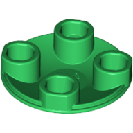 Lego destička kulatá 2x2 hladká invertovaná, zelená (265428, 4239183, 4558618, 6144145)